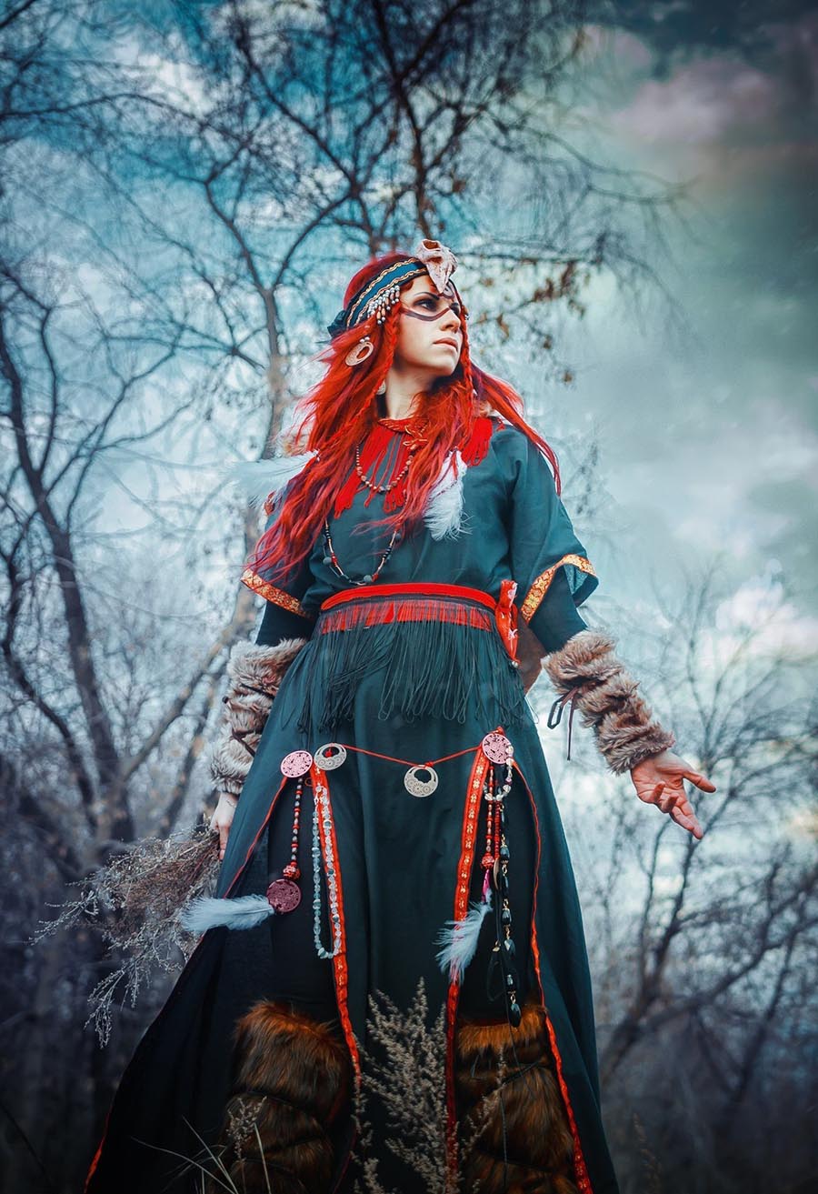 Girls in Slavic costumes underwear in Bata