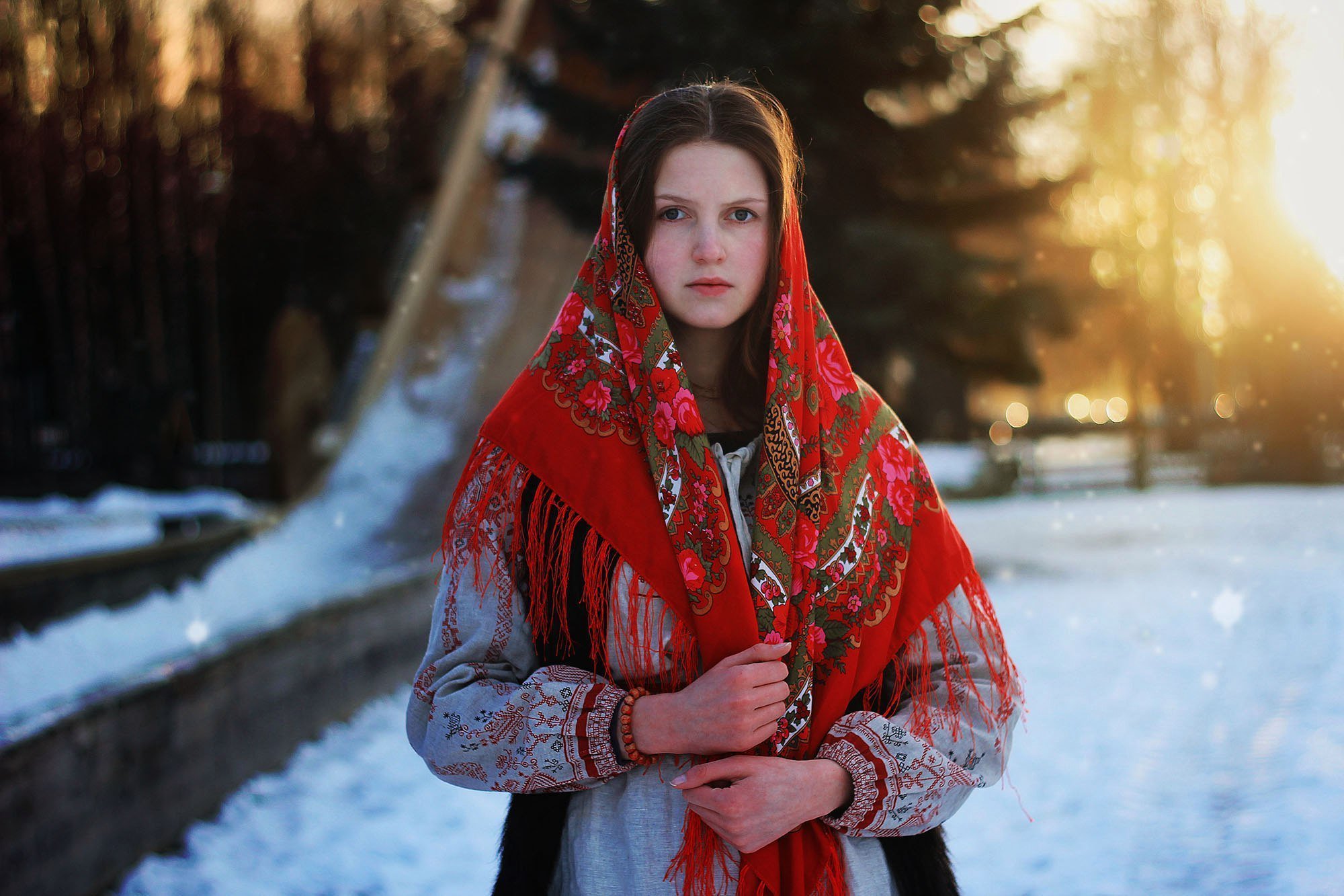 Girls in Slavic costumes in Bata